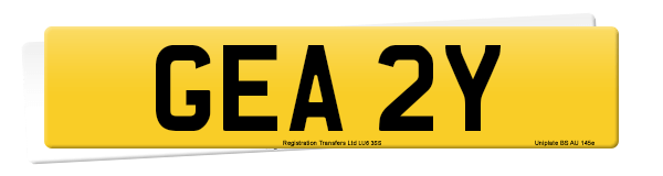 Registration number GEA 2Y